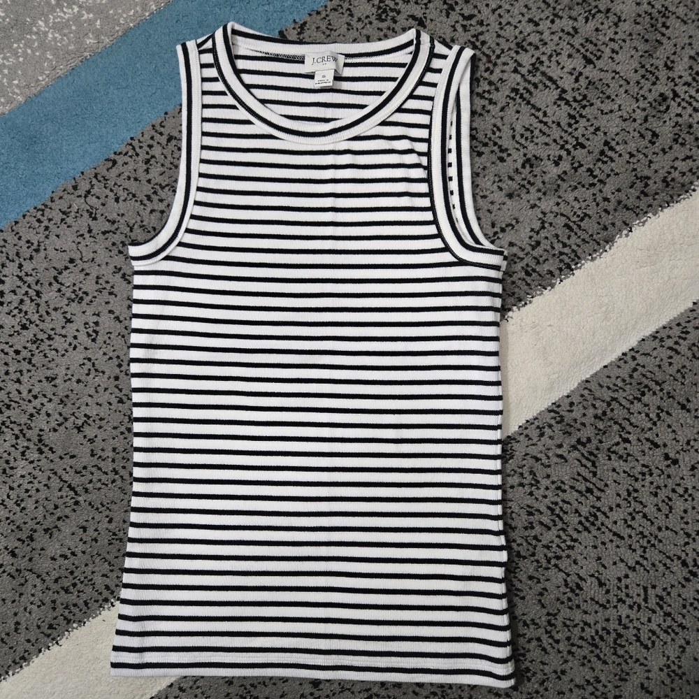 J CREW Striped Cotton Tank Top, S, NWOT